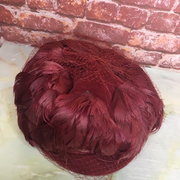 Feathered Vintage MCM Mulberry Purple Flapper Inspired Cloche Hat main image 4